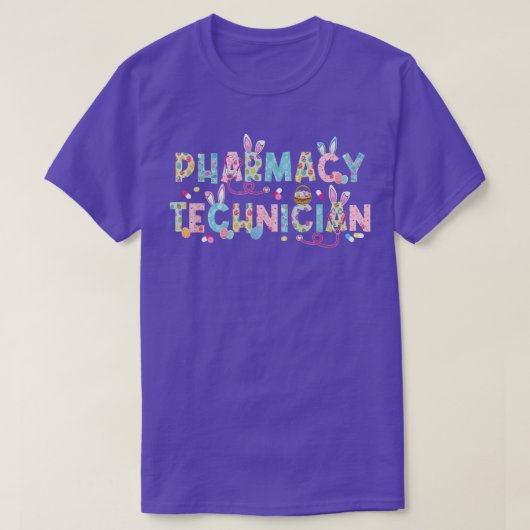 T-shirt Funny Technicien en pharmacie Bunny Pharmaciste Ha (Design devant)