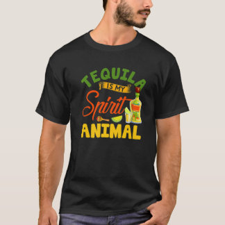 T-shirt Funny Tequila Is My Spirit Animal Mexican Cinco De