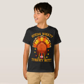T-shirt Funny Thanksgiving Guess What Turkey Butt For Boys (Devant entier)