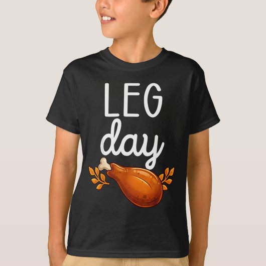 T-shirt Funny Thanksgiving Leg Day Family Matching Turkey  (Devant)
