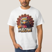T-shirt Funny Thanksgiving Turkey Meow (Devant)