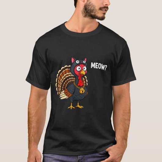 T-shirt Funny Thanksgiving Turkey Meow Cat Disguise Men Wo (Devant)