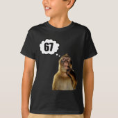 T-shirt Funny Thinking Monkey Meme Six Seven 6 7 Meme  (Devant)