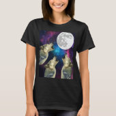 T-shirt Funny Three bird wolf Moon bird wolf Howling With  (Devant)
