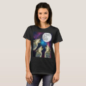 T-shirt Funny Three bird wolf Moon bird wolf Howling With  (Devant entier)