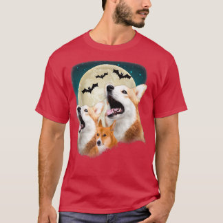 T-shirt Funny Three Corgi Halloween and Halloween Moon