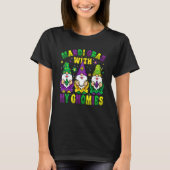 T-shirt Funny Three Gnomes Mardi Gras Parading With My Gno (Devant)