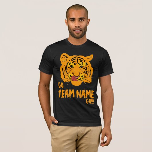 T-shirt Funny Tiger Football Go and Team Name (Devant entier)