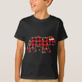 T-shirt Funny Tiger sapin de Noël Rouge Plaid Animaux de N (Devant)