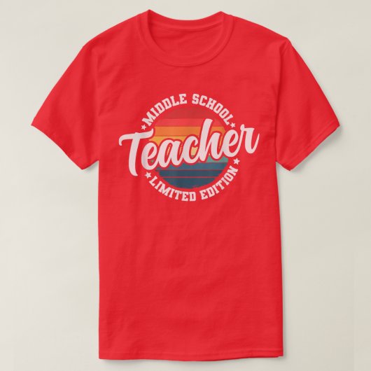 T-shirt Funny Title Profession Middle School Teacher  (Design devant)