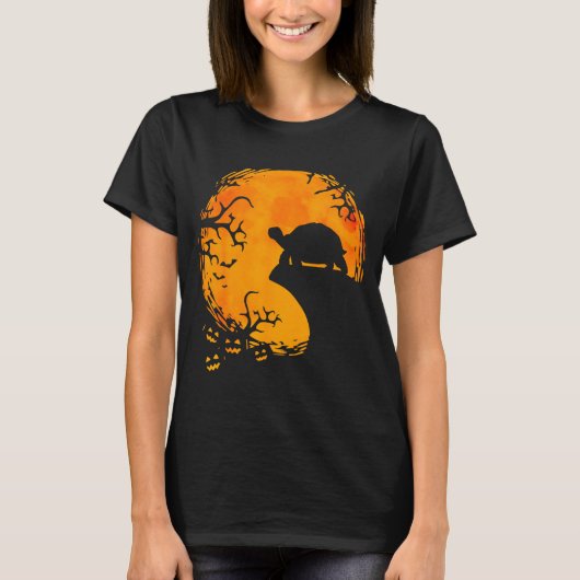 T-shirt Funny Tortoise Halloween Silhouette Soky Tortoise (Devant)