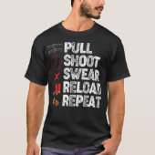 T-shirt Funny Trap Shooting Lovers Pull Shoot Swear Reload (Devant)