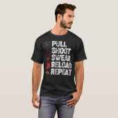T-shirt Funny Trap Shooting Lovers Pull Shoot Swear Reload (Devant entier)