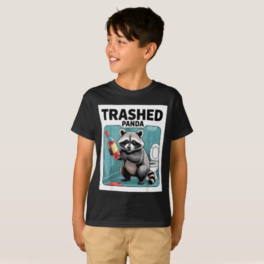 T-shirt Funny Trashed Panda Raccoon Gets Drunk  (Devant entier)