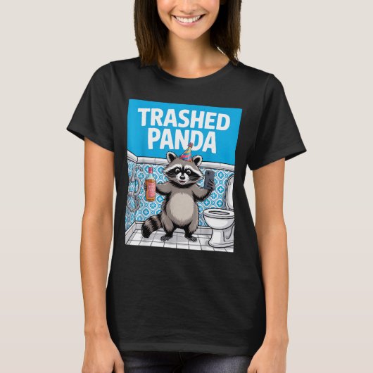 T-shirt Funny Trashed Panda Raccoon Gets Drunk 1ff512797a7 (Devant)