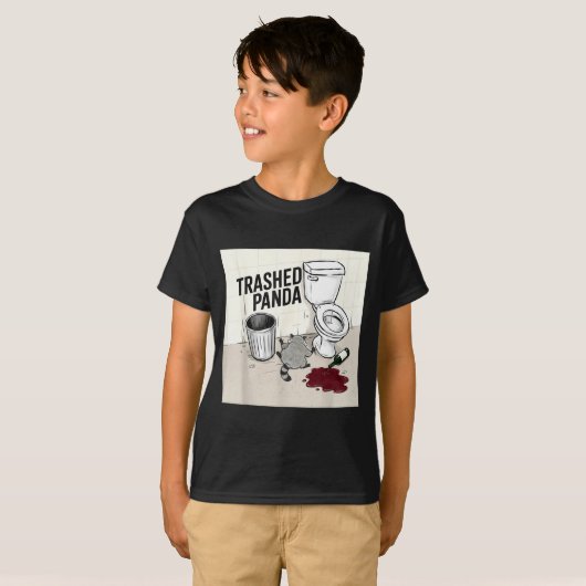T-shirt Funny Trashed Panda Racoon Gets Drunk (Devant entier)