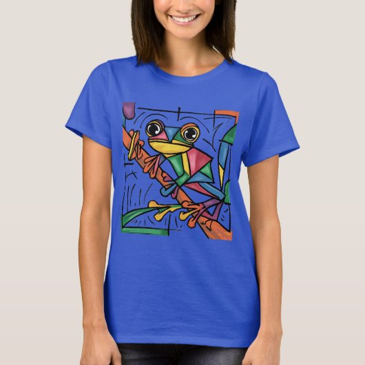 T-shirt Funny Tree Frog Art Abstrait (Devant)