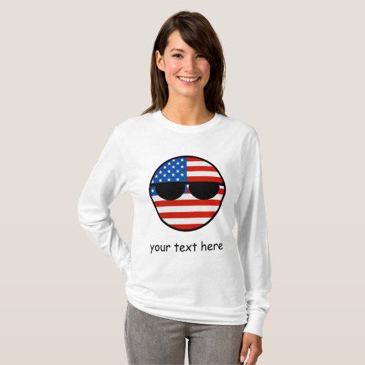 T-shirt Funny Trending Geeky USA Countryball (Devant entier)