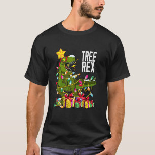 T-shirt Funny Trex sapin de Noël Dinosaur garçon drôle