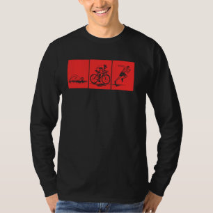 T-shirt Funny Triathlon course à vélo de natation Hommes F