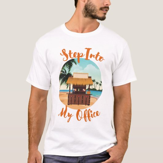 T-shirt Funny Tropical Caribbean Island Office (Devant)