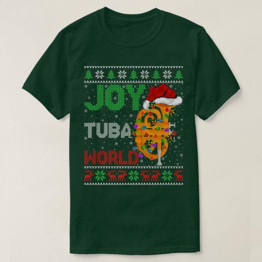T-shirt Funny Tuba Music Lover Ulgy Joy Tuba World Christm (Design devant)