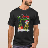 T-shirt Funny Tuba Music Lover Xmas Lighting Santa Tuba Ch (Devant)