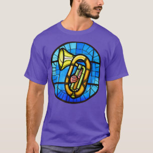 T-shirt Funny Tuba Shirt Tiré Verre Art Musique Garçons Fi