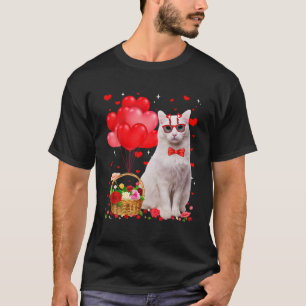T-shirt Funny Turc Angora Chat Coeur Saint Valentin Amoure