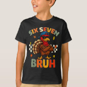 T-shirt Funny Turkey 6 7 Bruh Thanksgiving Shirts Boys Kid (Devant)