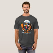 T-shirt Funny Turkey Holding Fried Chicken Thanksgiving Ir (Devant entier)