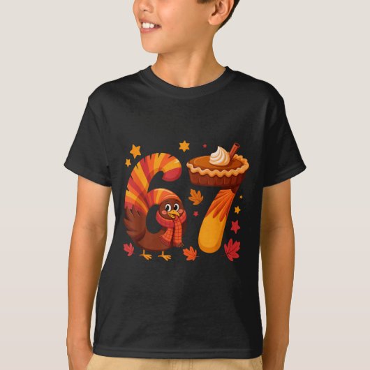 T-shirt Funny Turkey Thanksgiving 67 Meme Six Seven  (Devant)