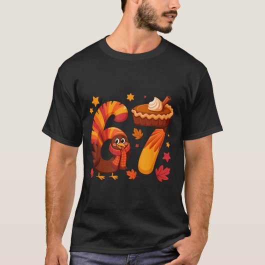T-shirt Funny Turkey Thanksgiving 67 Meme Six Seven  (Devant)