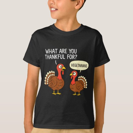 T-shirt Funny Turkey Thanksgiving Thankful For Vegetarians (Devant)