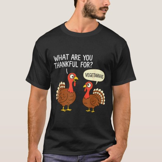 T-shirt Funny Turkey Thanksgiving Thankful For Vegetarians (Devant)