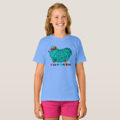 T-shirt Funny Turquoise Ram chinois Année Zodiac Girl Tee (Devant entier)