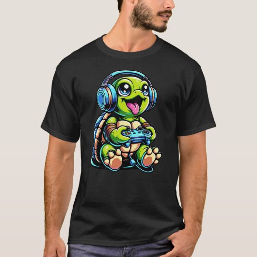 T-shirt Funny Turtle Gamer Gaming Turtles Video Game (Devant)