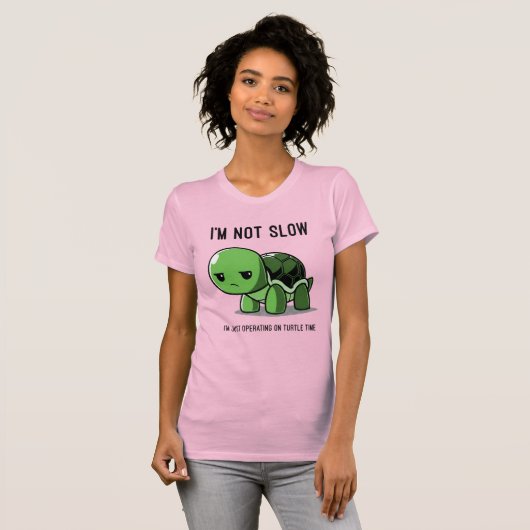 T-shirt Funny Turtle Time Not Slow Women’s Slim Fit Tee (Devant entier)