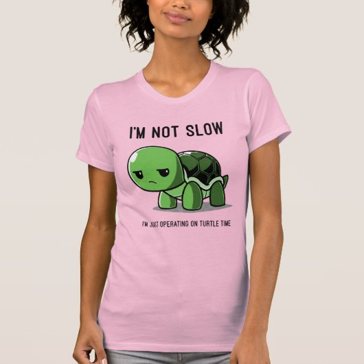 T-shirt Funny Turtle Time Not Slow Women’s Slim Fit Tee (Devant)