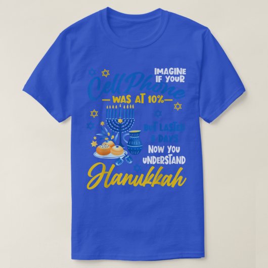 T-shirt Funny Ugly Hanoukka Chanukah Cellphone Menorah Han (Design devant)