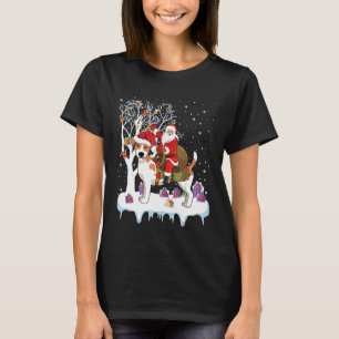 T-shirt Funny Ugly Santa Riding Jack Russell Terrier Dog C