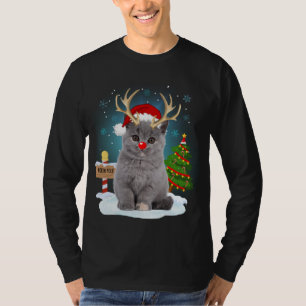 T-shirt Funny Ugly Sweater Cat Reindeer Pôle Nord Christy