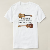 Funny Ukulele Attention Uke Jusqu'À Je Puke T-Shir