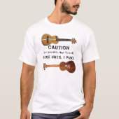 T-shirt Funny Ukulele Attention Uke Jusqu'À Je Puke T-Shir (Devant)
