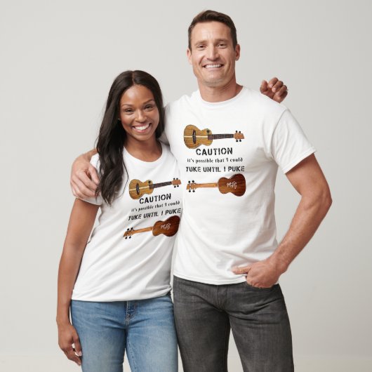 T-shirt Funny Ukulele Attention Uke Jusqu'À Je Puke T-Shir (Unisexe)