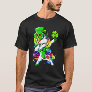 T-shirt Funny Unicorn Dabbing Shamrock ST Patrick's Day