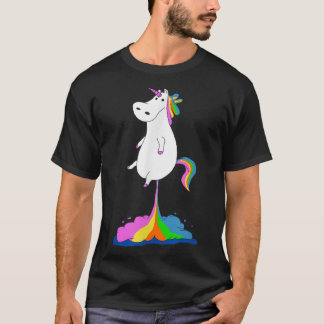 T-shirt Funny Unicorn Farting Arc-en-ciel - Magique Part U