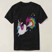 T-shirt Funny Unicorn Farting Rainbow (Design devant)