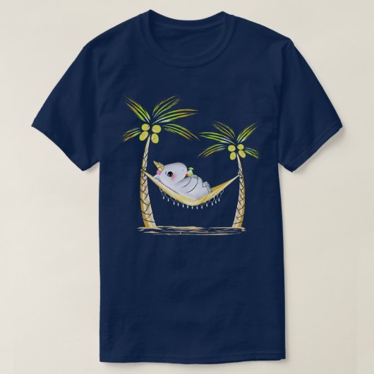 T-shirt Funny Unicorn Hammock Boire Cocktail Idée cadeau (Design devant)