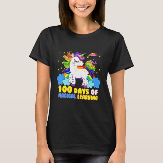 T-shirt Funny Unicorn Heureux 100 Jours D'Apprentissage Ma (Devant)
